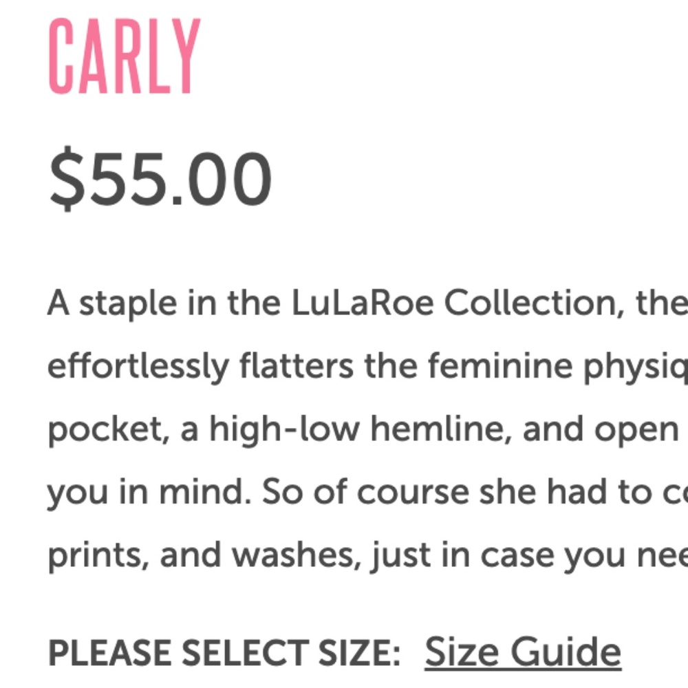 NWT LulaRoe (S) Carley Dress - Picture 6 of 6
